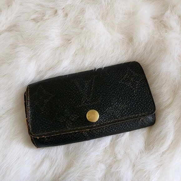 1990s Louis Vuitton 4 Ring Key Case Key Holder Monogram 4" x 2" RA1910 France - Picture 1 of 10